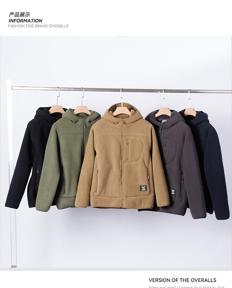 【三哥三嫂专属】秋冬重磅摇粒绒连帽休闲潮流百搭加厚保暖外套066