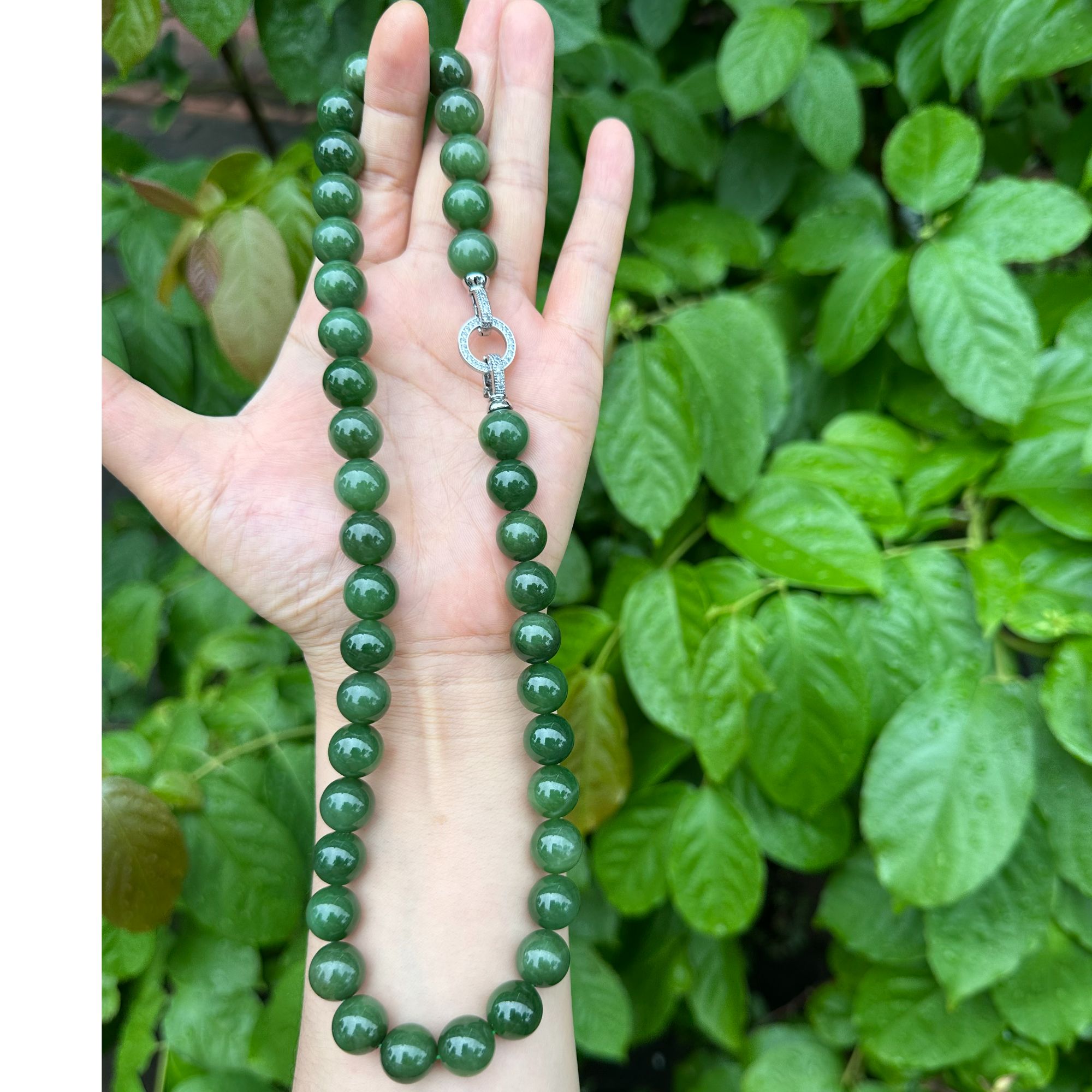 俄碧菠菜绿卡12项链