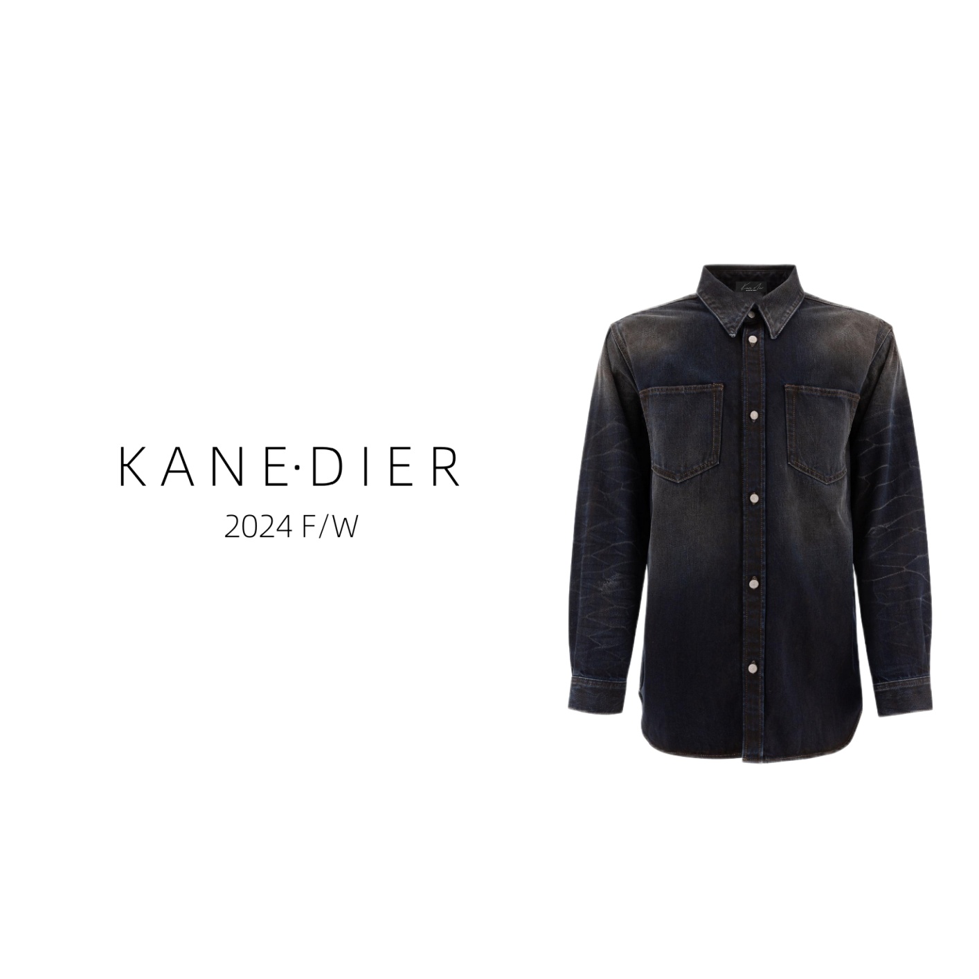 KANE DIER AC24F/W 新款擦脏做旧宽松开衫牛仔外套男