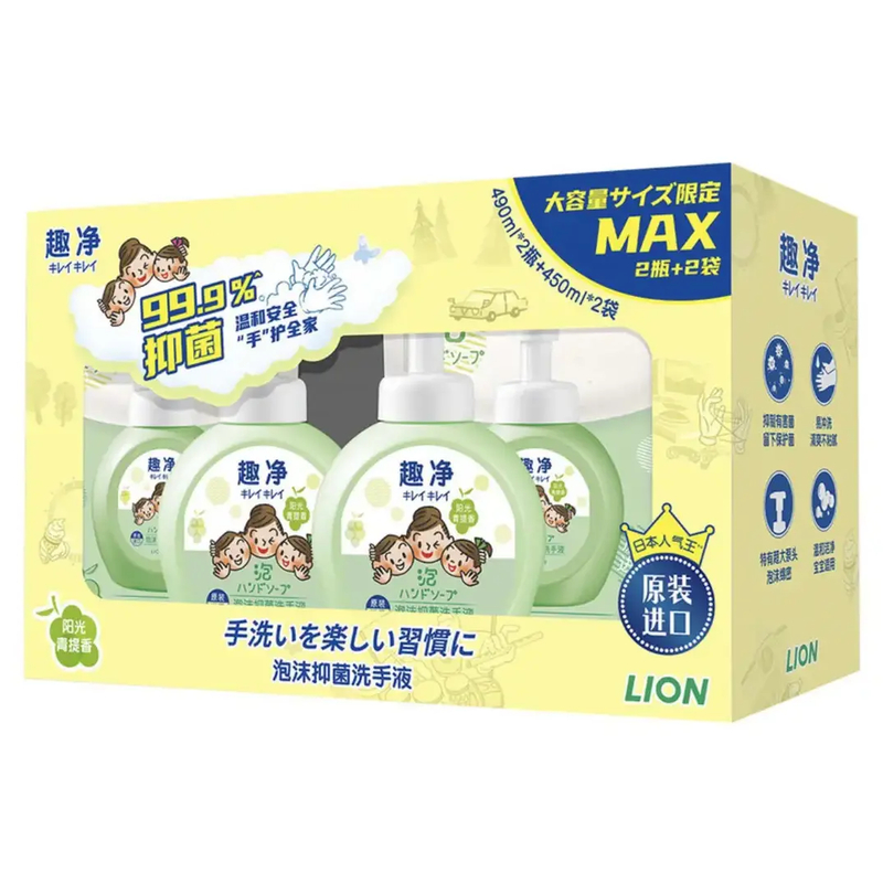 山姆超市 趣净泡沫抑菌洗手液 490ml*2瓶+450ml*2袋（京东/顺丰）包邮