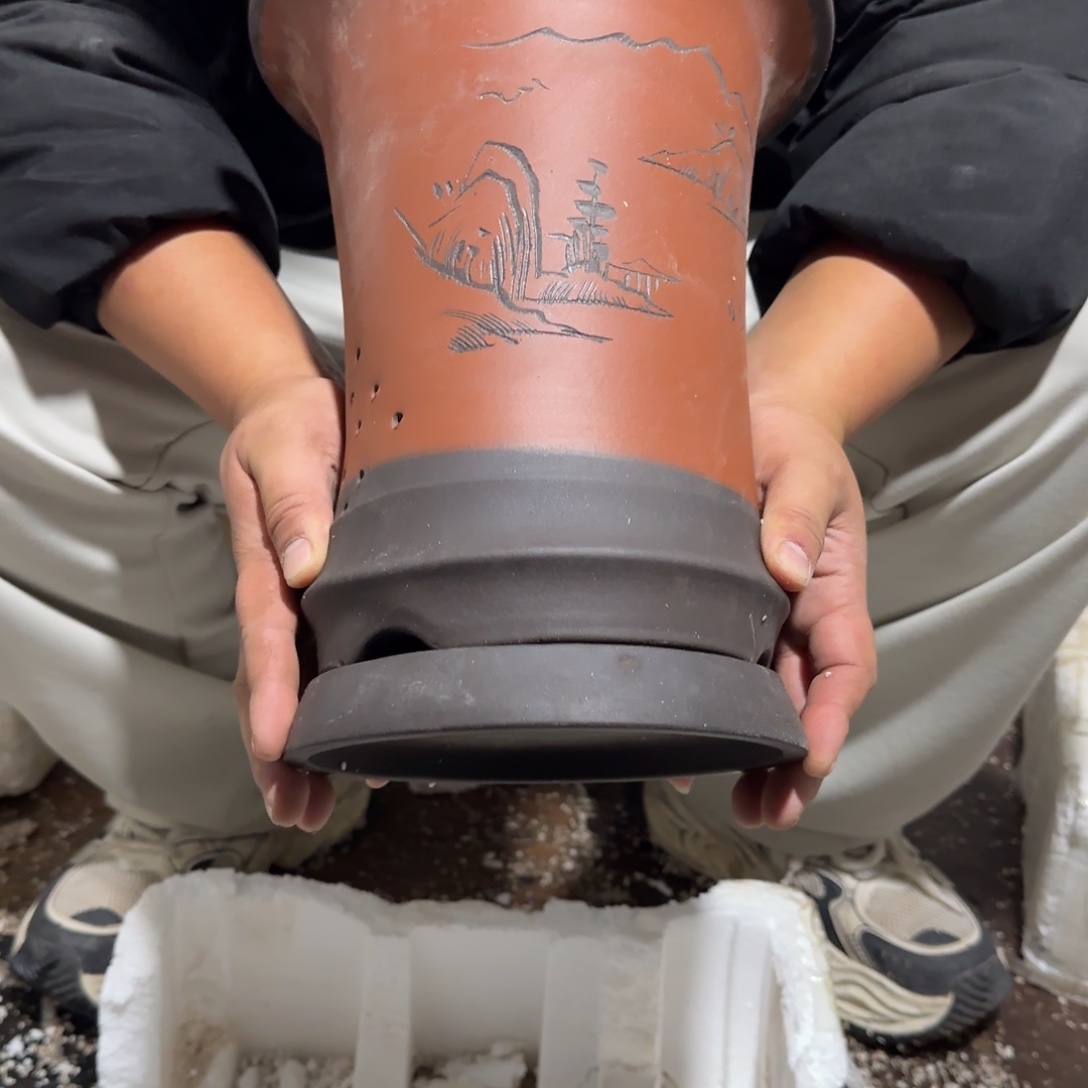 紫砂花盆口径18.22口径