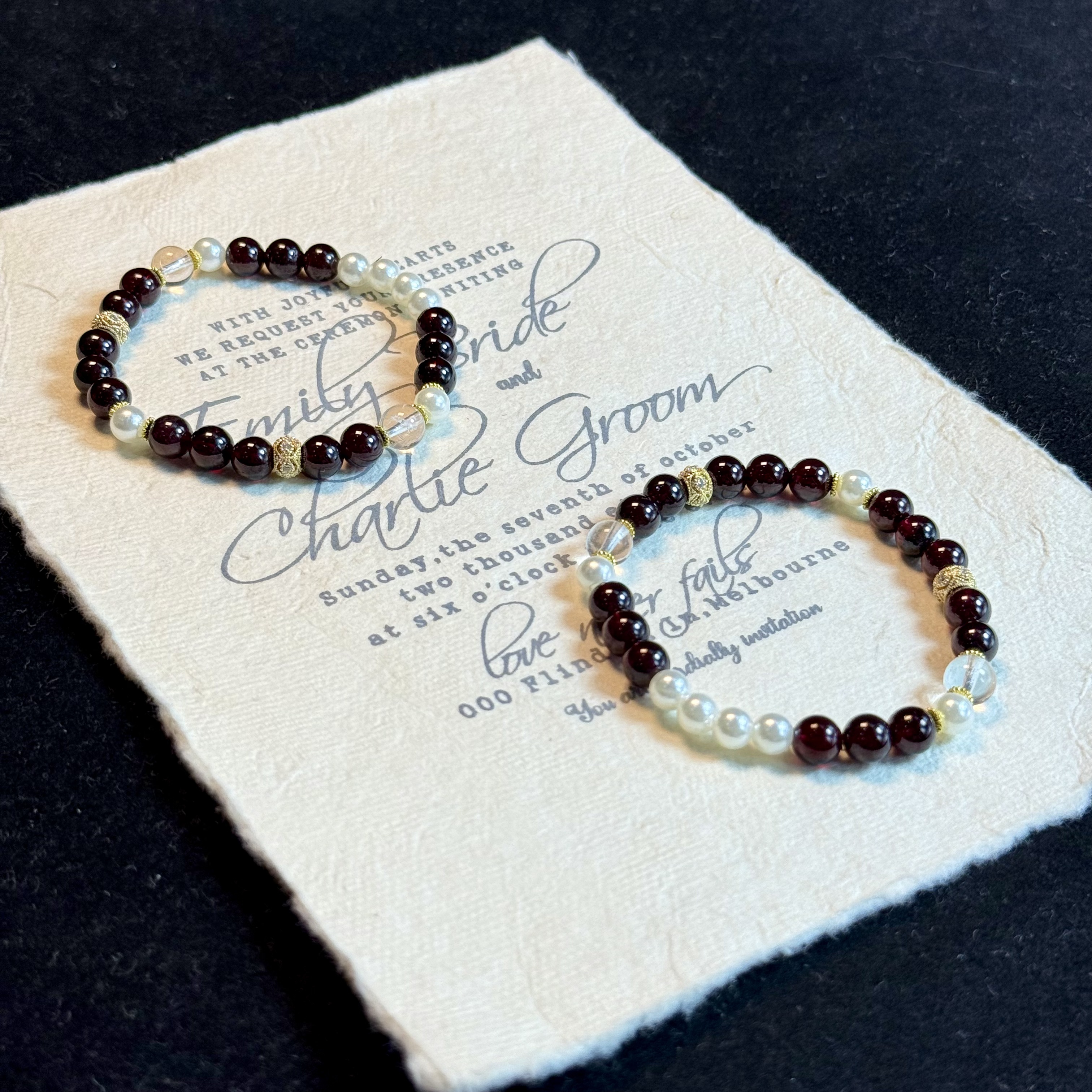 Y197（卷珠帘）石榴石贝珠设计款手串7mm多样性发一