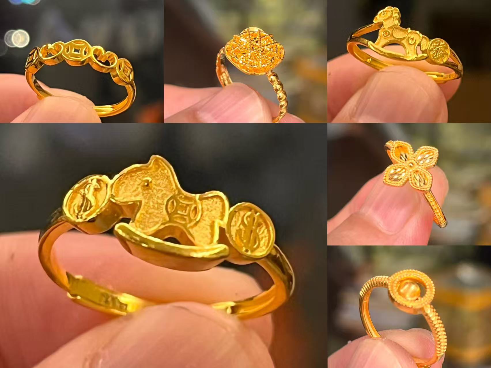 足金999活口戒指合集5G工艺（多样性发其一）