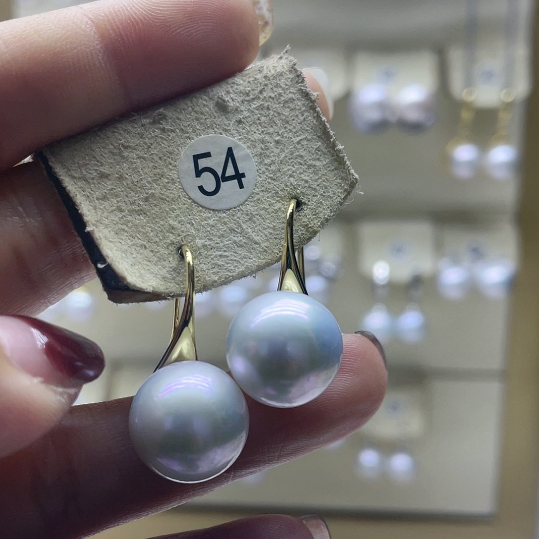 淡水珍珠耳饰银S925镶嵌