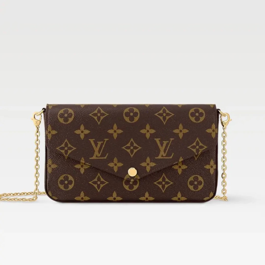 99新 LouisVuitton/路易威登 经典老花三合一链条单肩包（裸包）