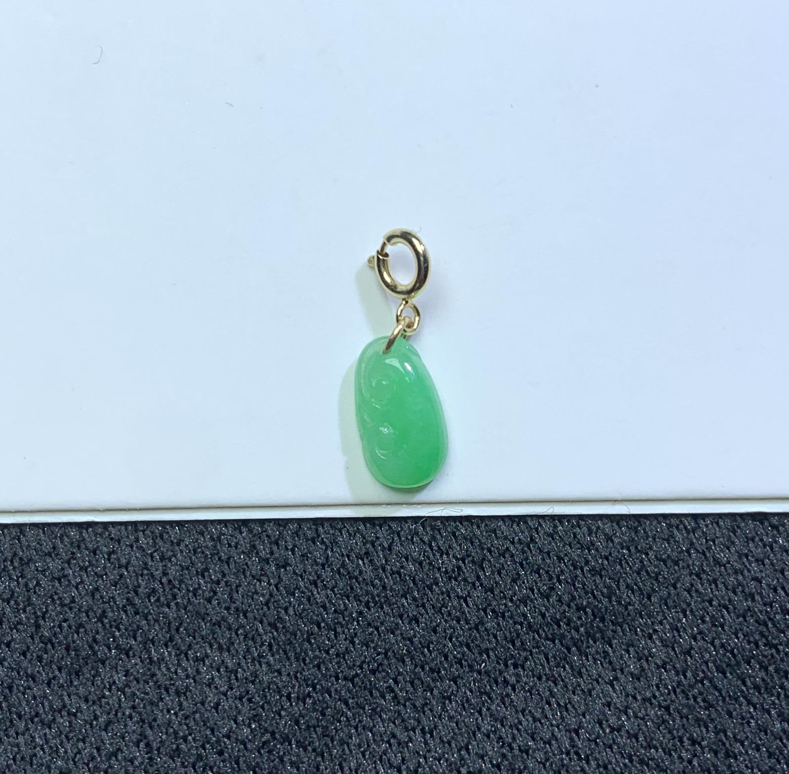 一刀切冰绿小如意18k黄金镶嵌万能扣提溜天然缅甸翡翠A货珠串配石