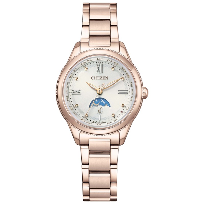 Citizen/西铁城（日本）XC系列日相光动能电波女表EE1004-57A