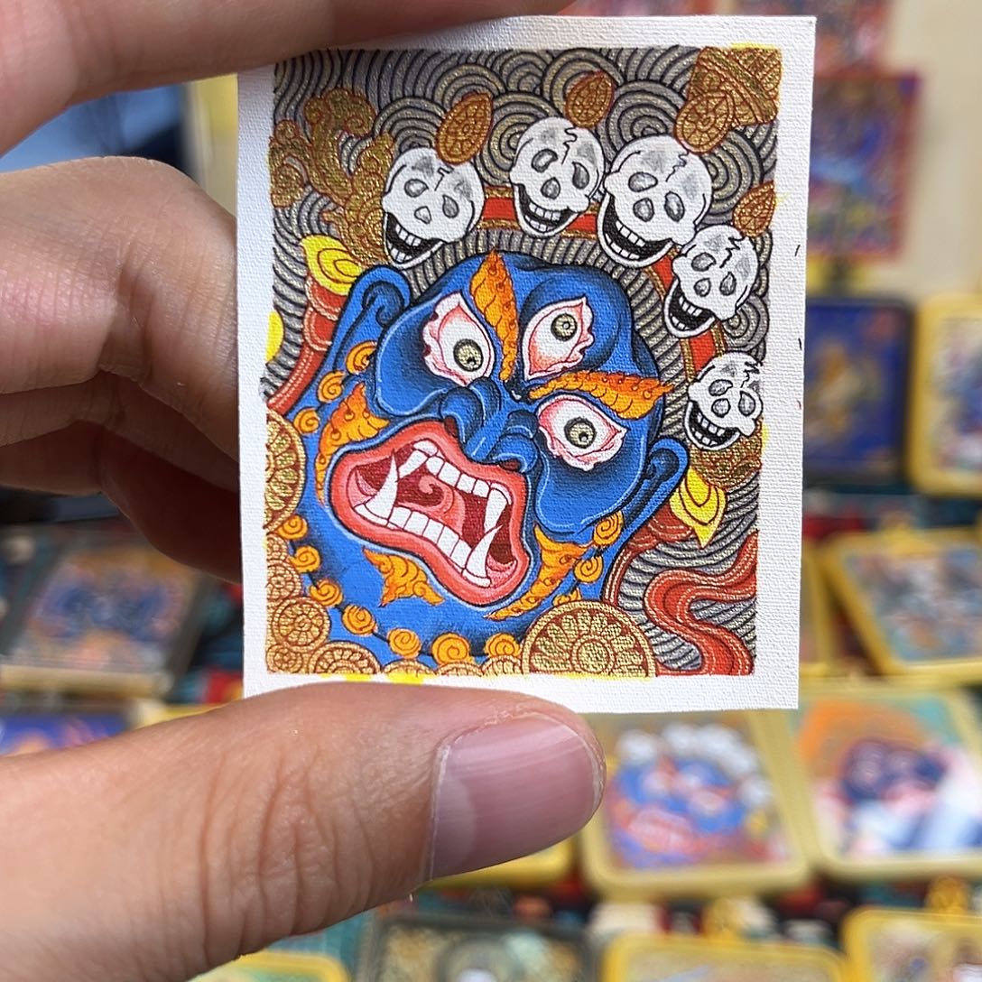 吊坠大黑天背卡｜热贡手绘