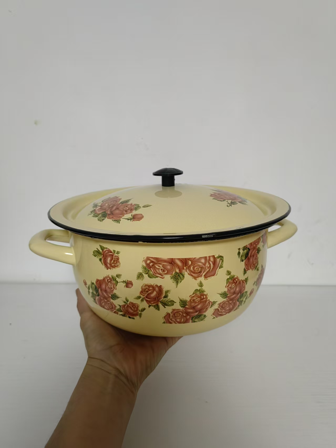 加厚卷边款双耳汤锅燃气灶电磁炉通用24cm