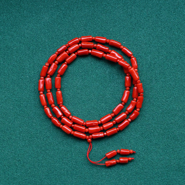 天然红珊瑚手链 直切4+mm手链 三圈叠戴桶珠手串 SL9（多样性发）