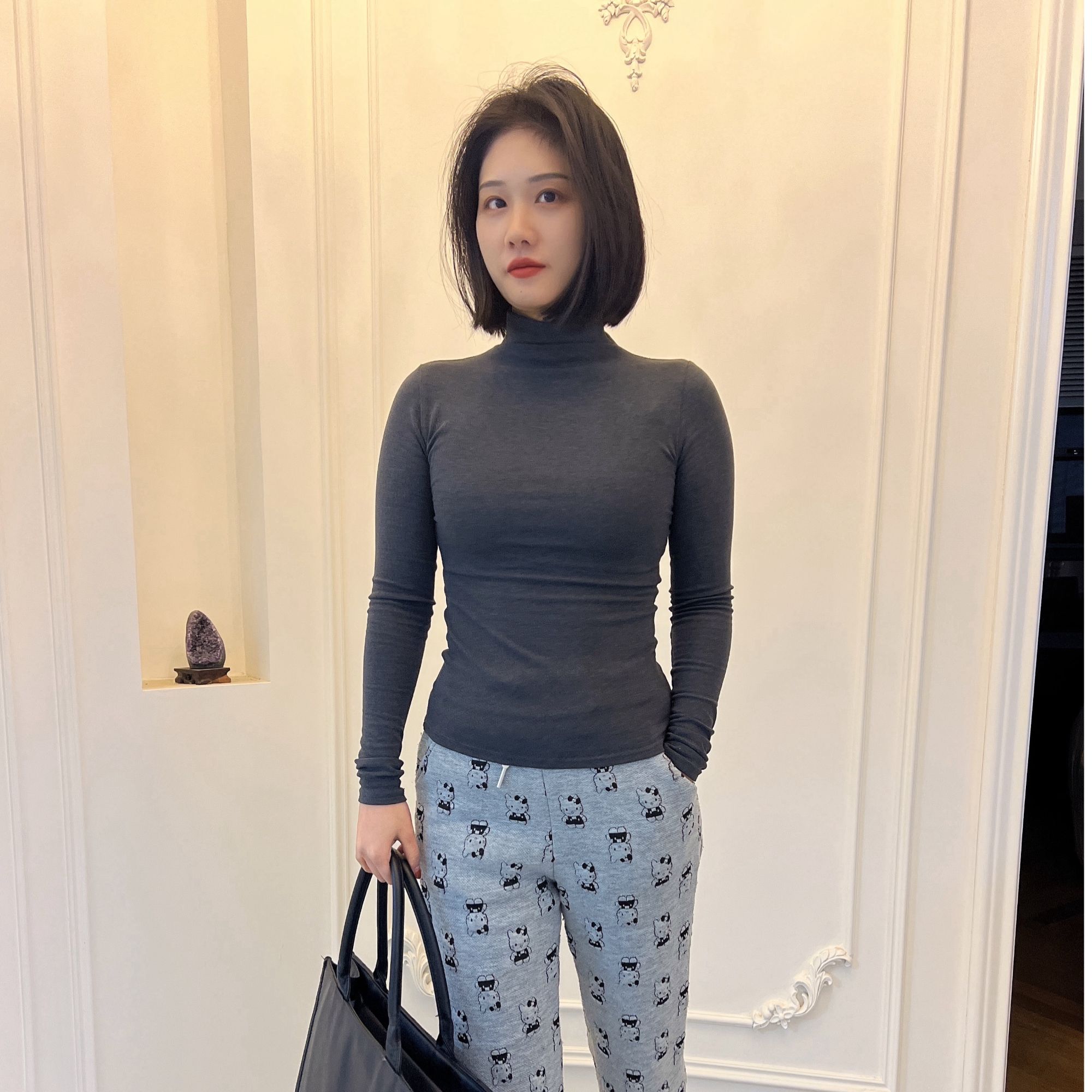 【F01-F12】全细节2025新款时尚百搭修身紧身半高领弹力网红