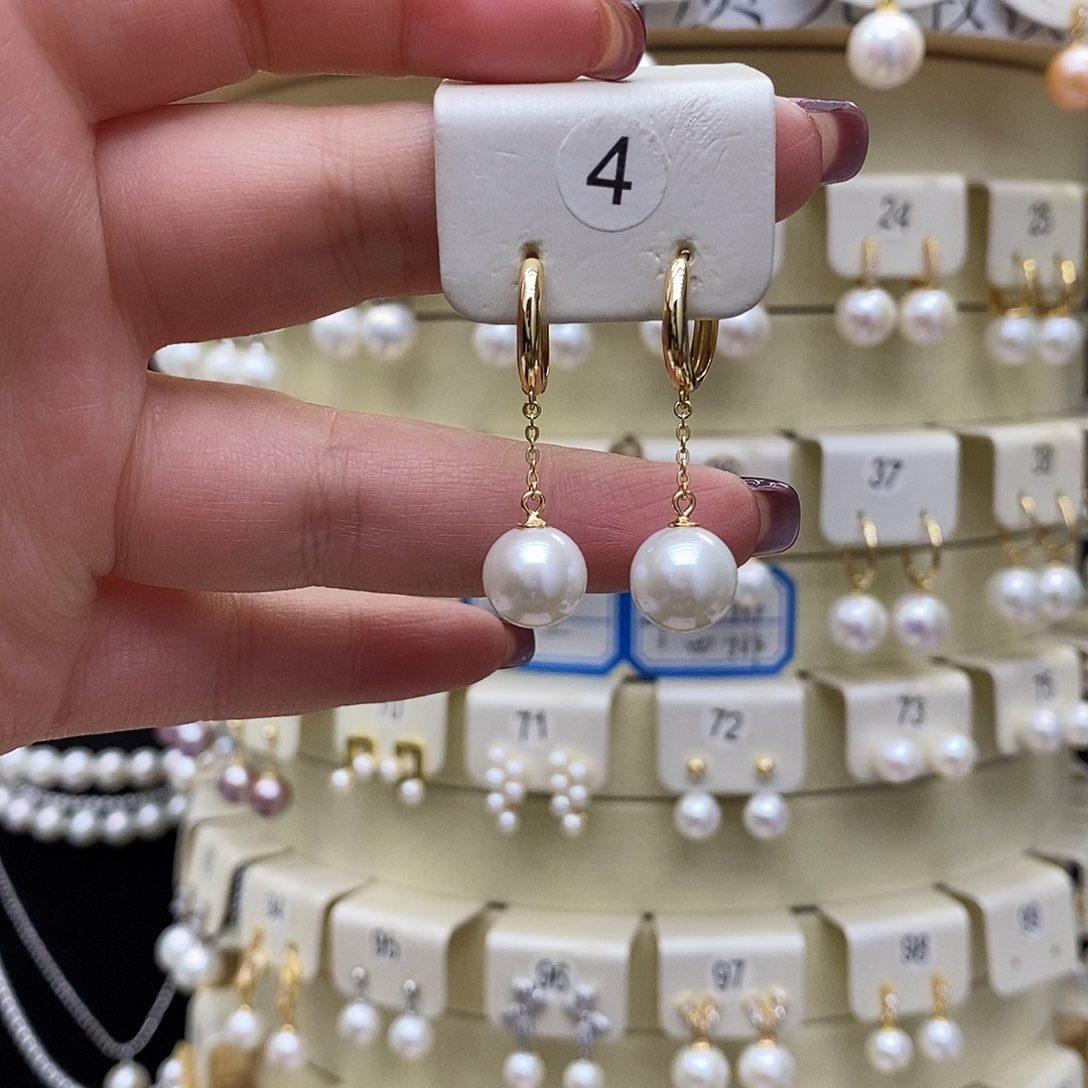 淡水珍珠耳饰银S925镶嵌