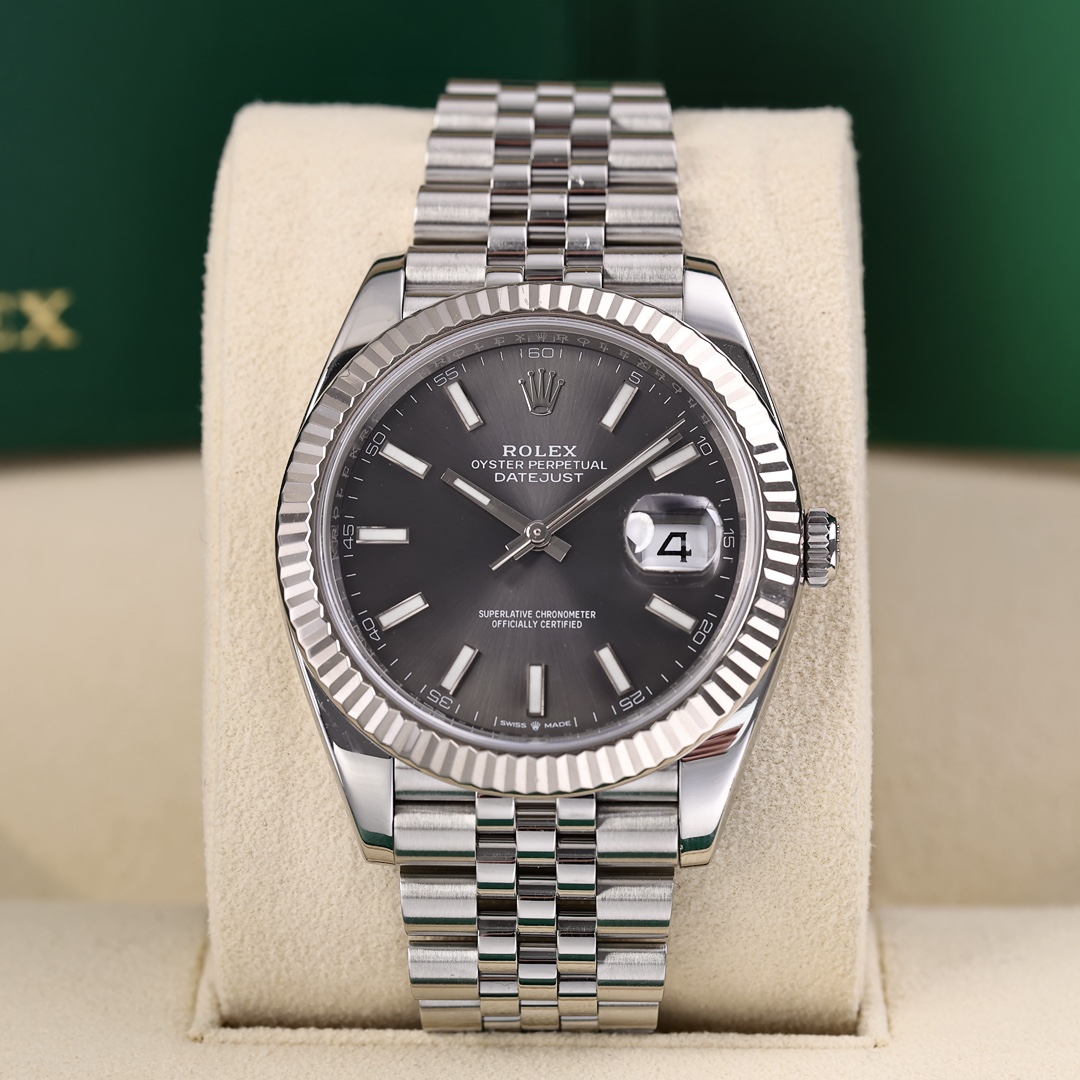 95新 Rolex/劳力士 126334日志型 灰盘 五珠链  2022年6月保卡