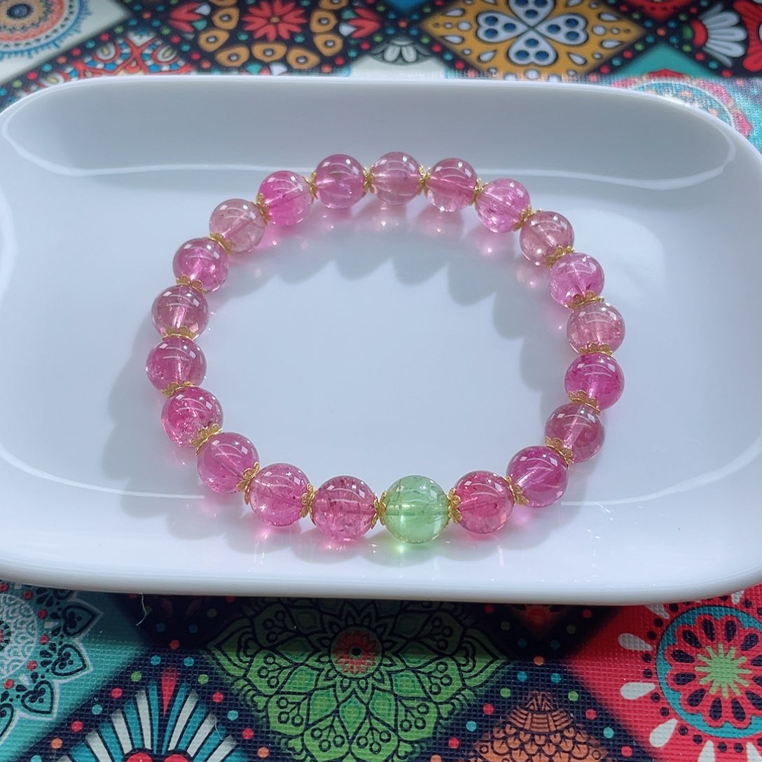 手链碧玺未镶嵌8.6mm左右