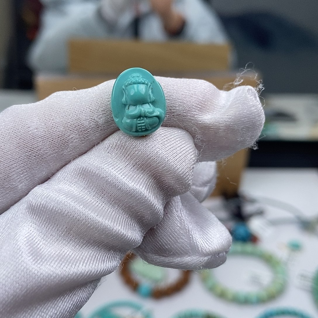 绿松石18K金镶嵌珠宝奇石