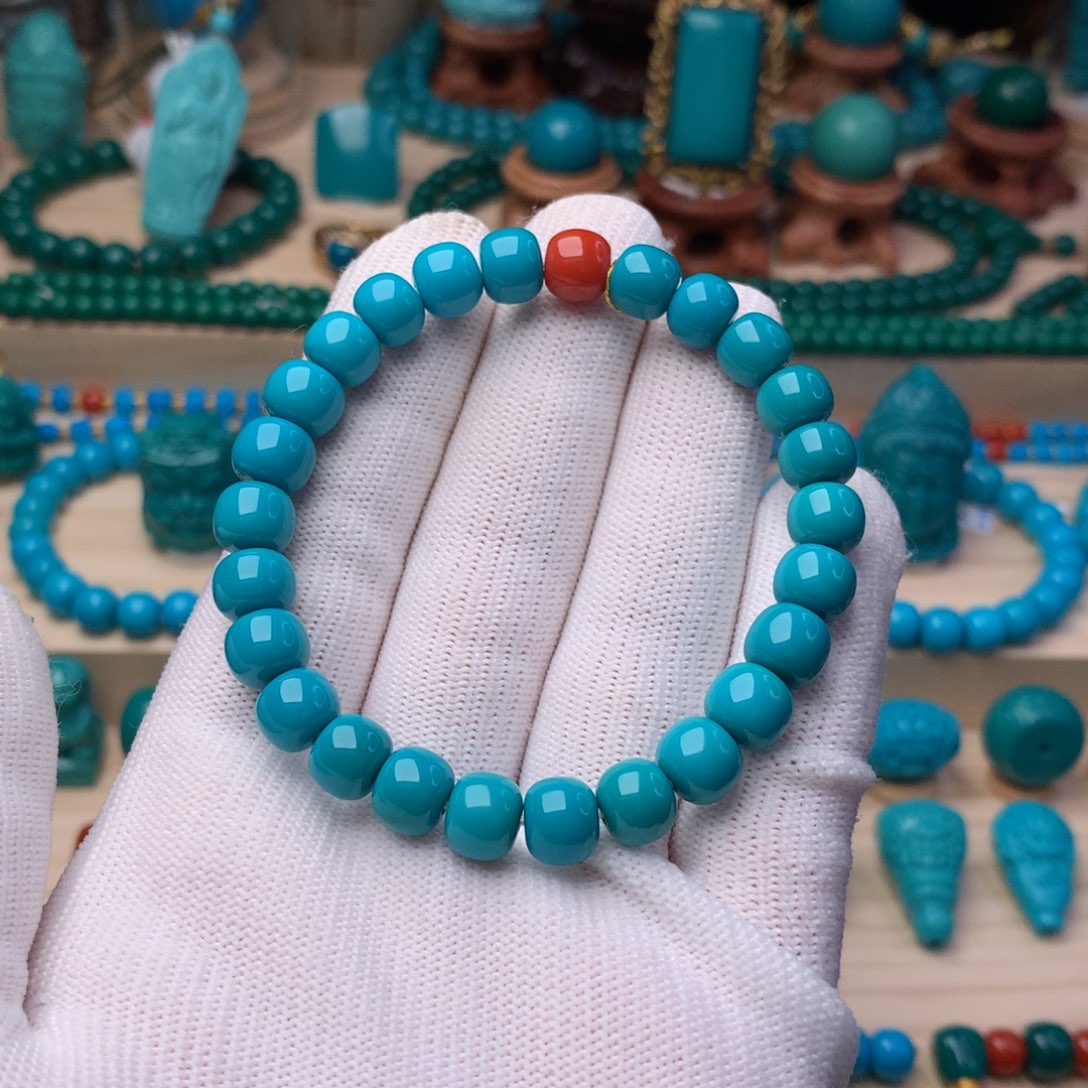 绿松石珠宝奇石未镶嵌精品单圈