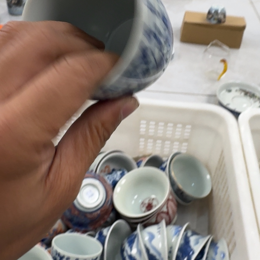 梦马主人景德镇青花缠枝莲手雷杯