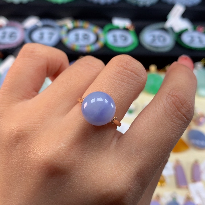 翡翠手链18K金镶嵌翡翠14圈