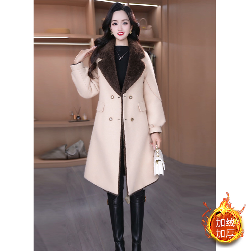 优雅新款气质时尚大气减龄休闲收腰显瘦韩版风衣加棉外套29274