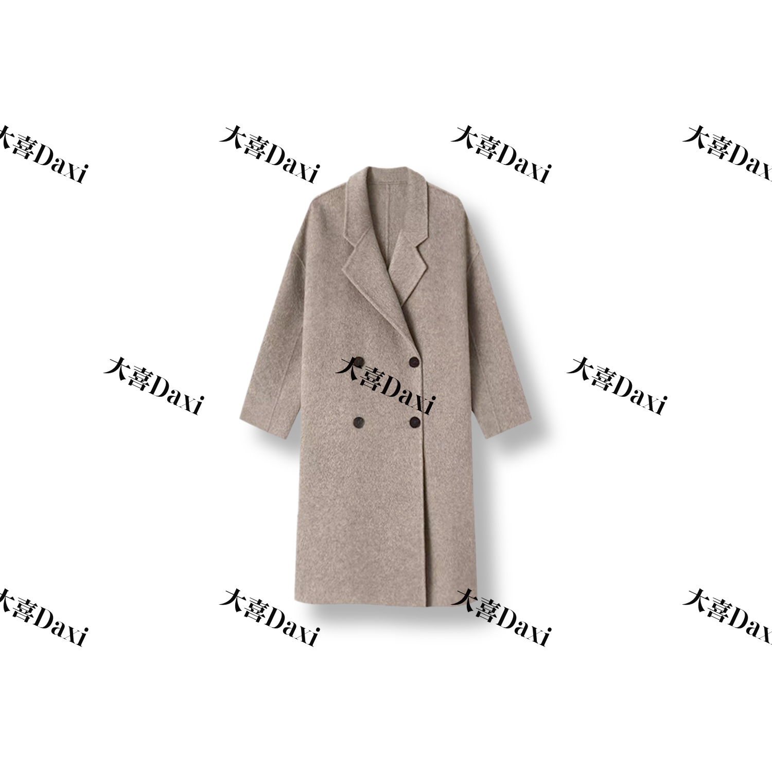 【大喜】长款毛呢外套时尚气质款大衣宽松版（25DY124)