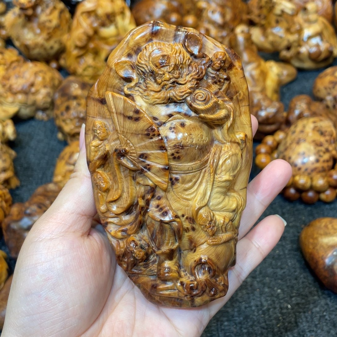 柏木（崖柏）太行精品陈化黑金独瘤钟馗摆件