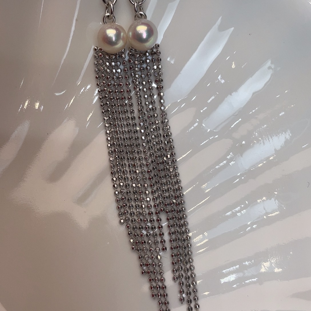 银S925镶嵌海水珍珠耳饰