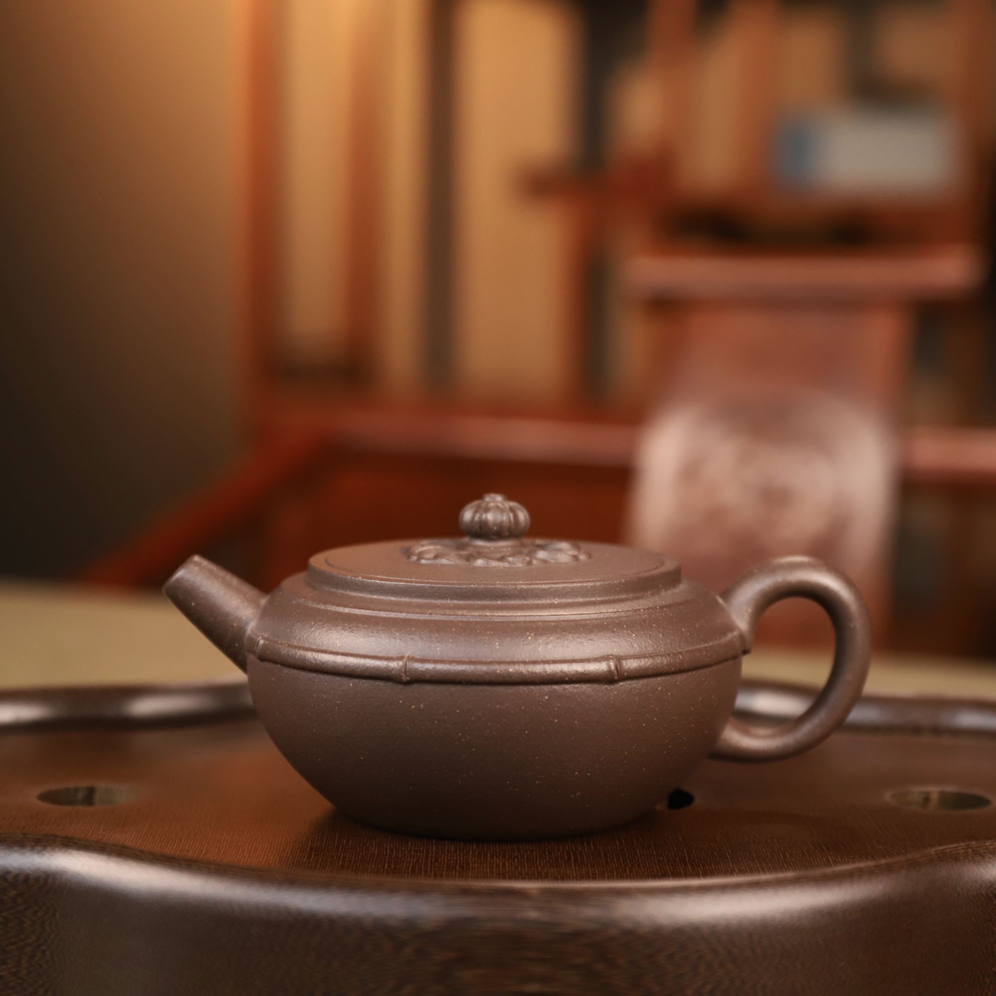 择砂复刻 束竹祥云壶黄龙源老段泥180CC