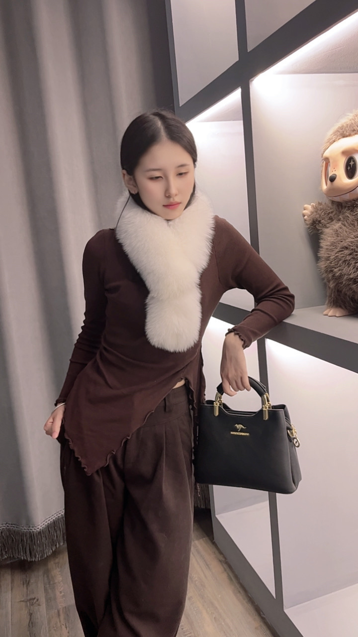 狐狸毛围脖网红爆款狐狸毛围巾冬季女百搭皮草大毛领双面毛绒保暖