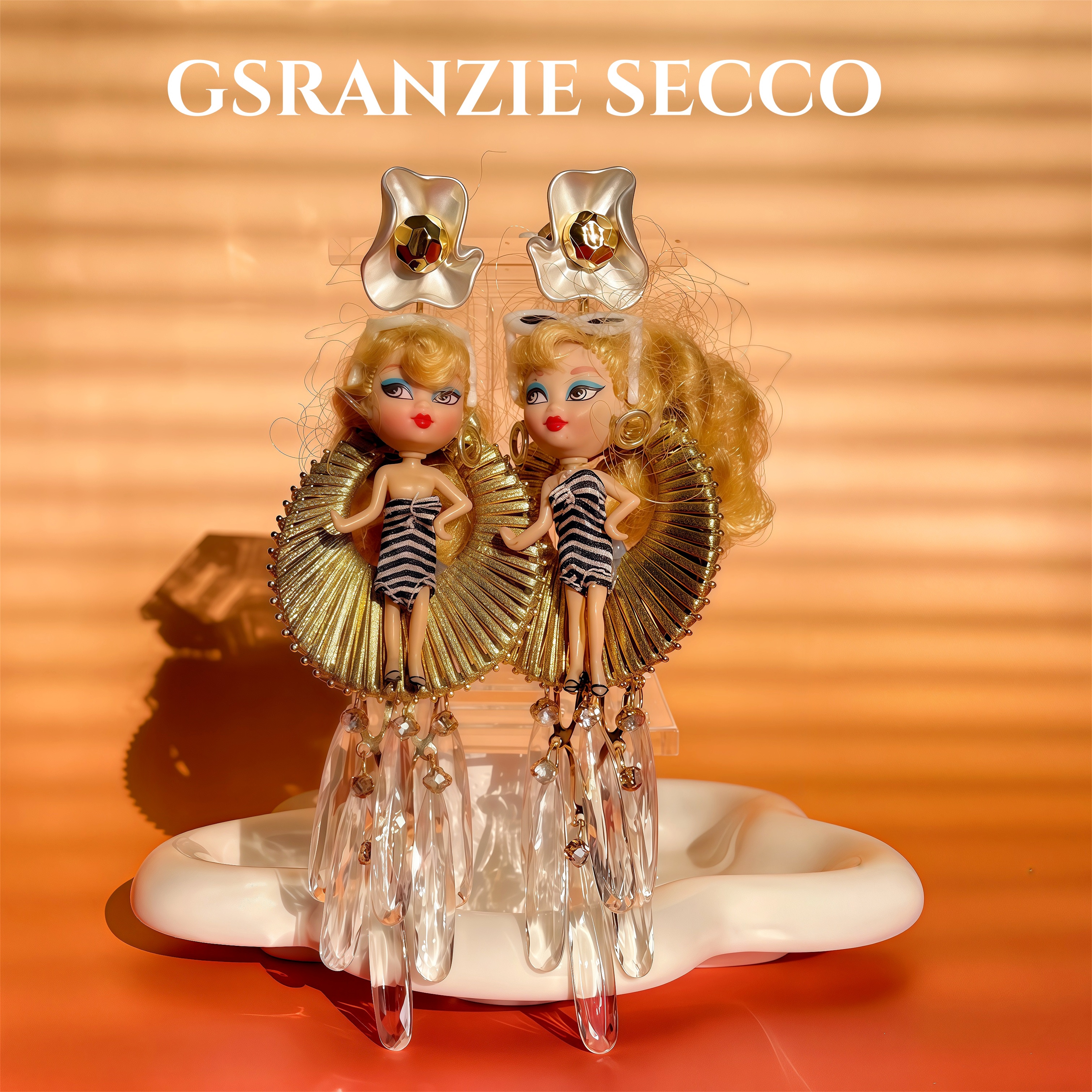 非金属树脂耳饰 【3449】时尚设计师小众创意设计手作DIY萌娃耳环