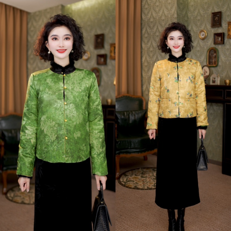 楠新中式国风羽绒气质圆领保暖女秋冬气质外套MCGYR2230