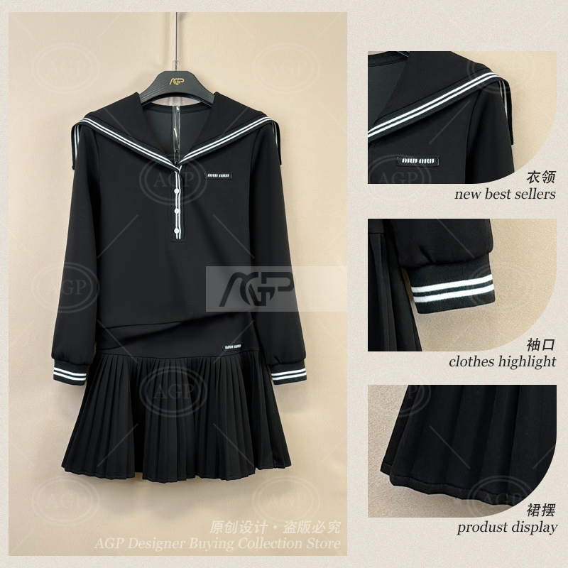 AGP-T76<秋款系列>减龄款|<秋款系列>宽松版秋季长袖长裙休闲翻领