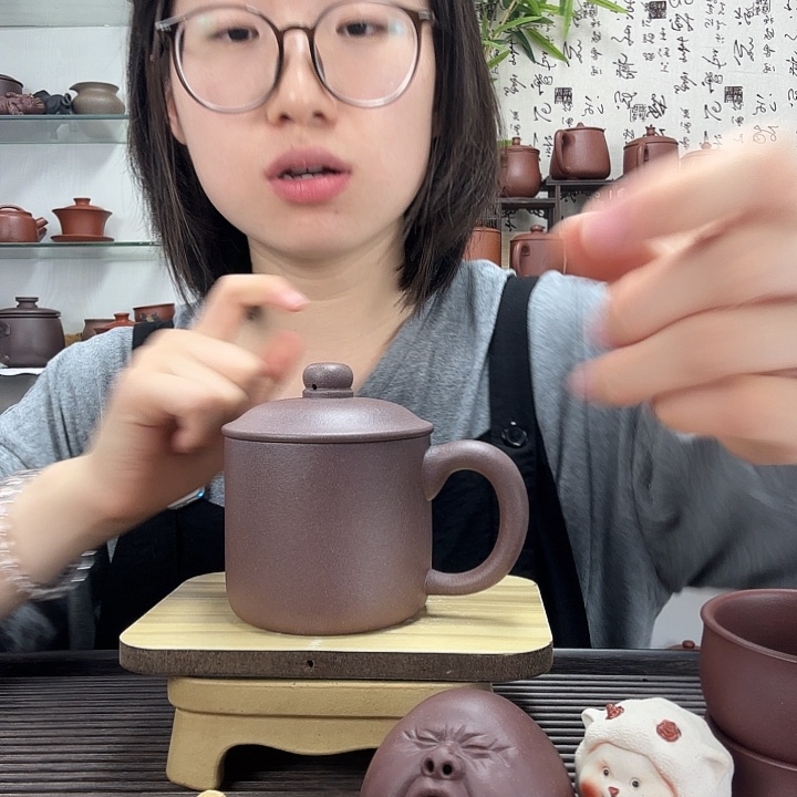 茶杯紫砂原矿鲨皮青小墩墩办公杯色差没礼盒
