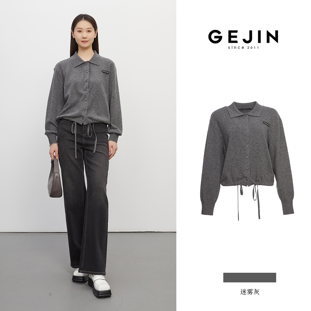 GEJIN/歌锦秋季新款设计感休闲宽松桑蚕丝针织衫9332560332