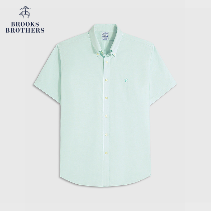 Brooks Brothers/布克兄弟男士25春夏新款易打理logo短袖休闲衬衫