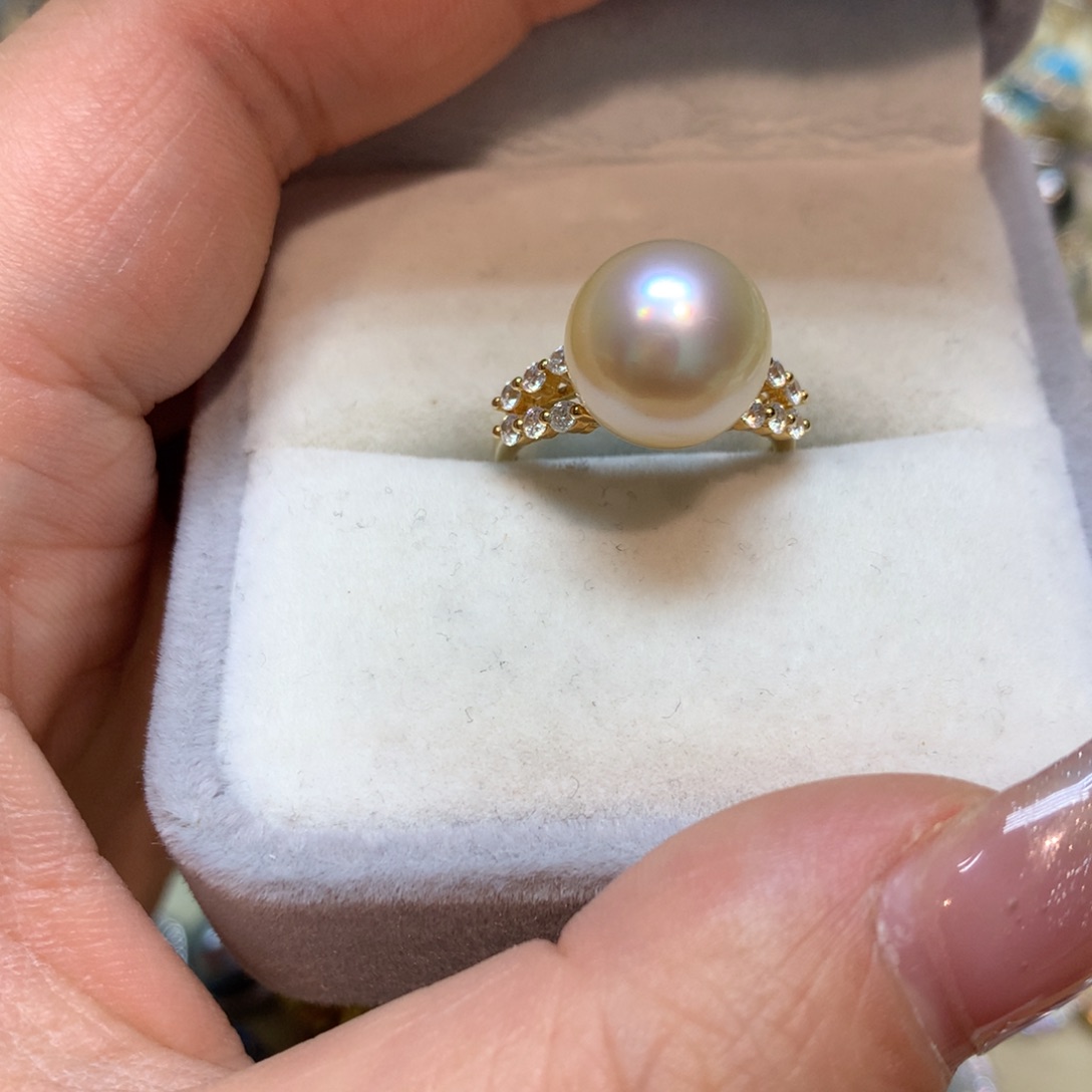 海水珍珠戒指银S925镶嵌
