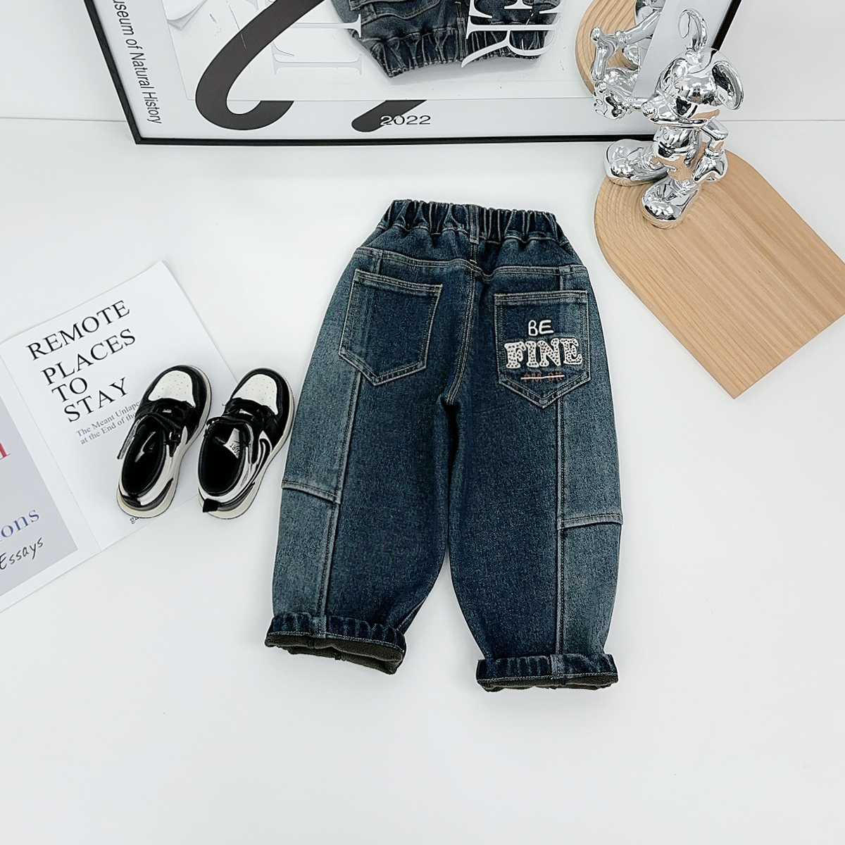 男童牛仔裤加绒裤子儿童2025新款秋冬装宝宝CXF3778 悠悠童话童装