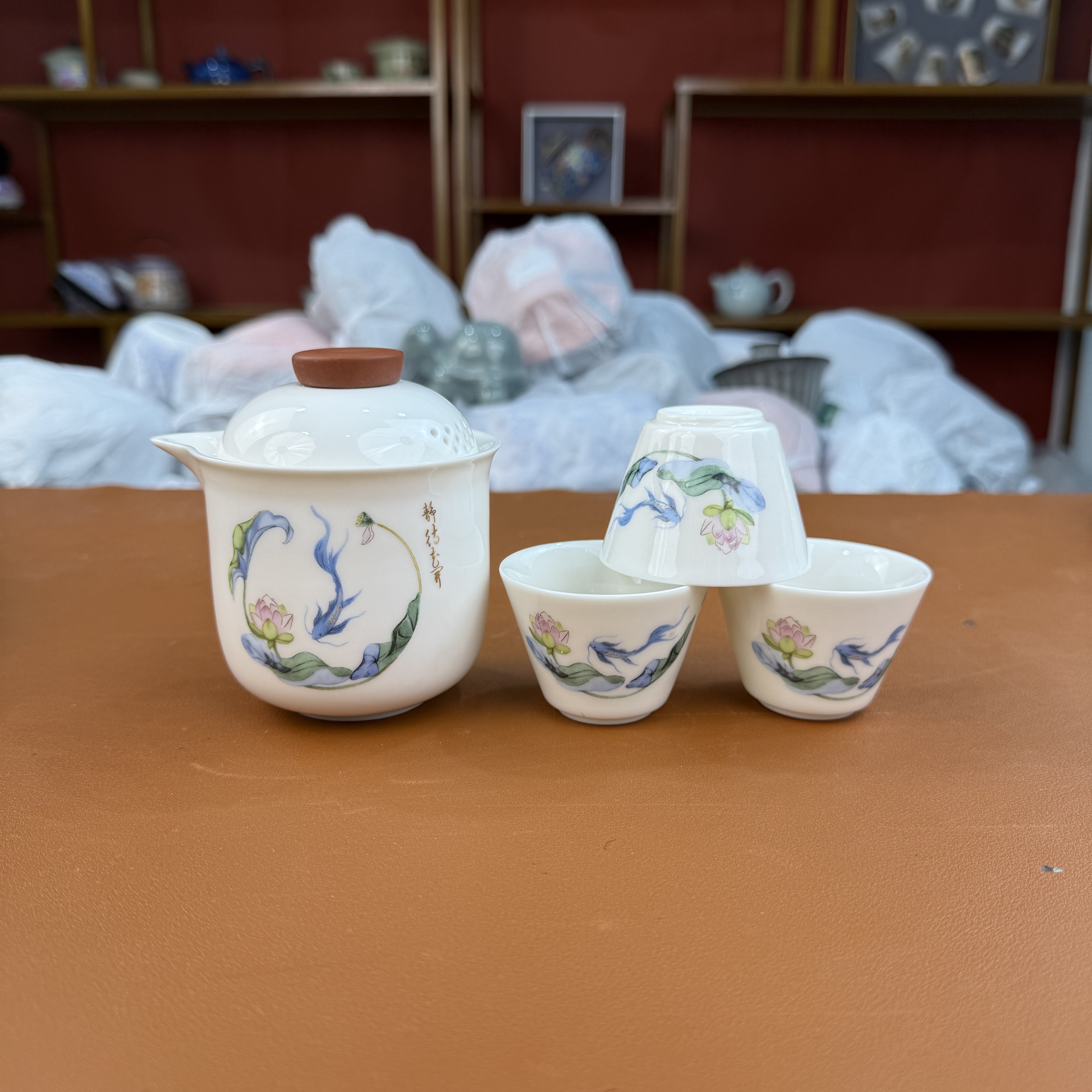 鱼0戏荷旅行茶具@@G403