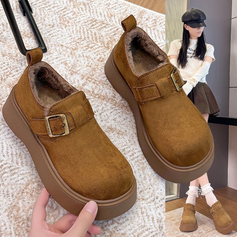 新百伦【专柜清仓】松糕厚底加绒保暖勃肯鞋女2025新款秋冬雪地靴增