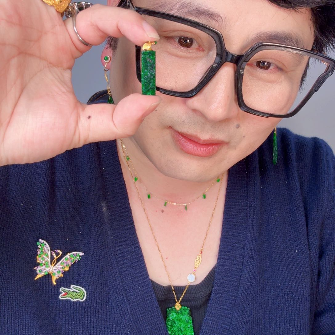 翡翠颈饰18K金镶嵌一个