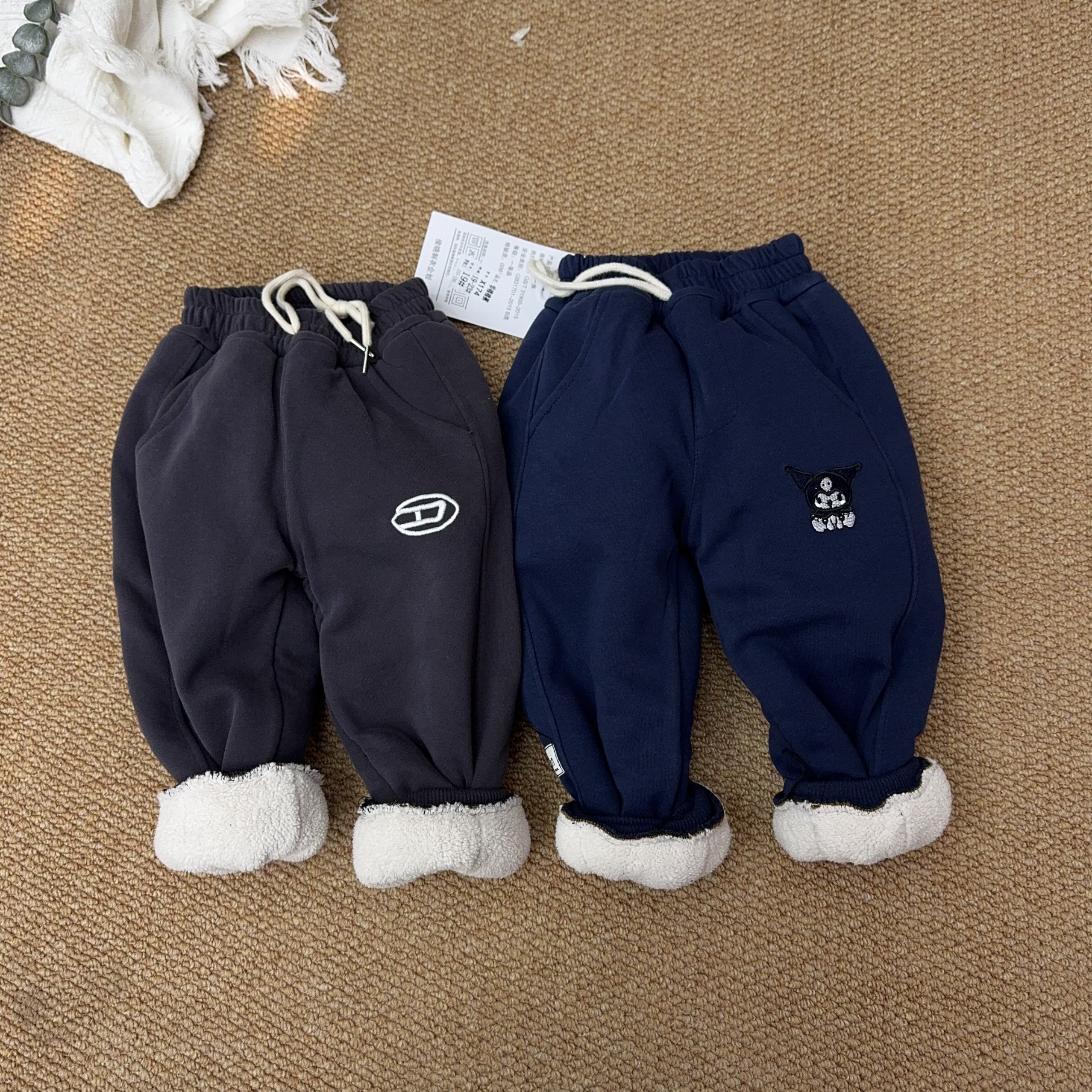 棉小棉 冬季儿童加绒加棉加厚休闲棉裤（100-140）