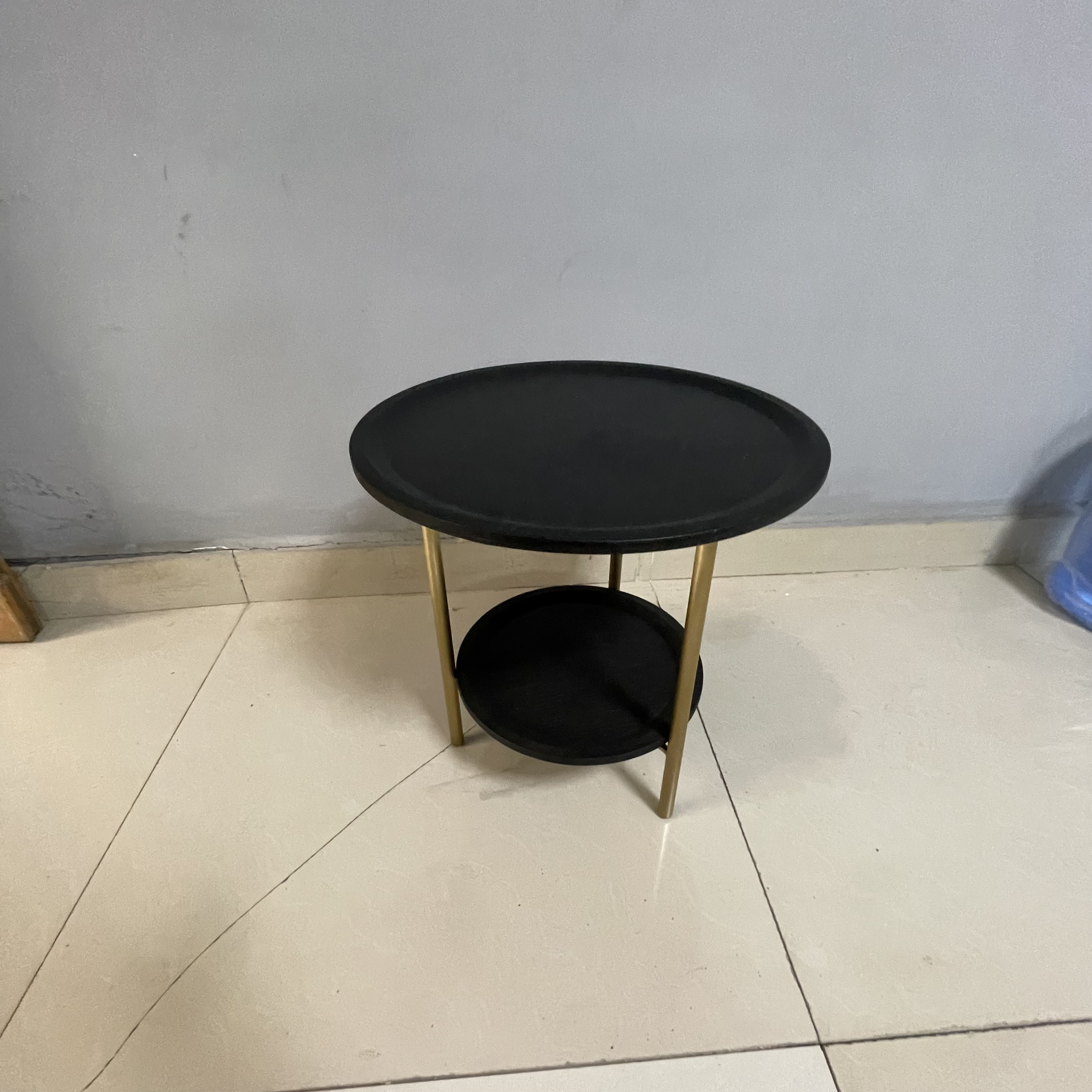 现代极简中古风黑色小边几