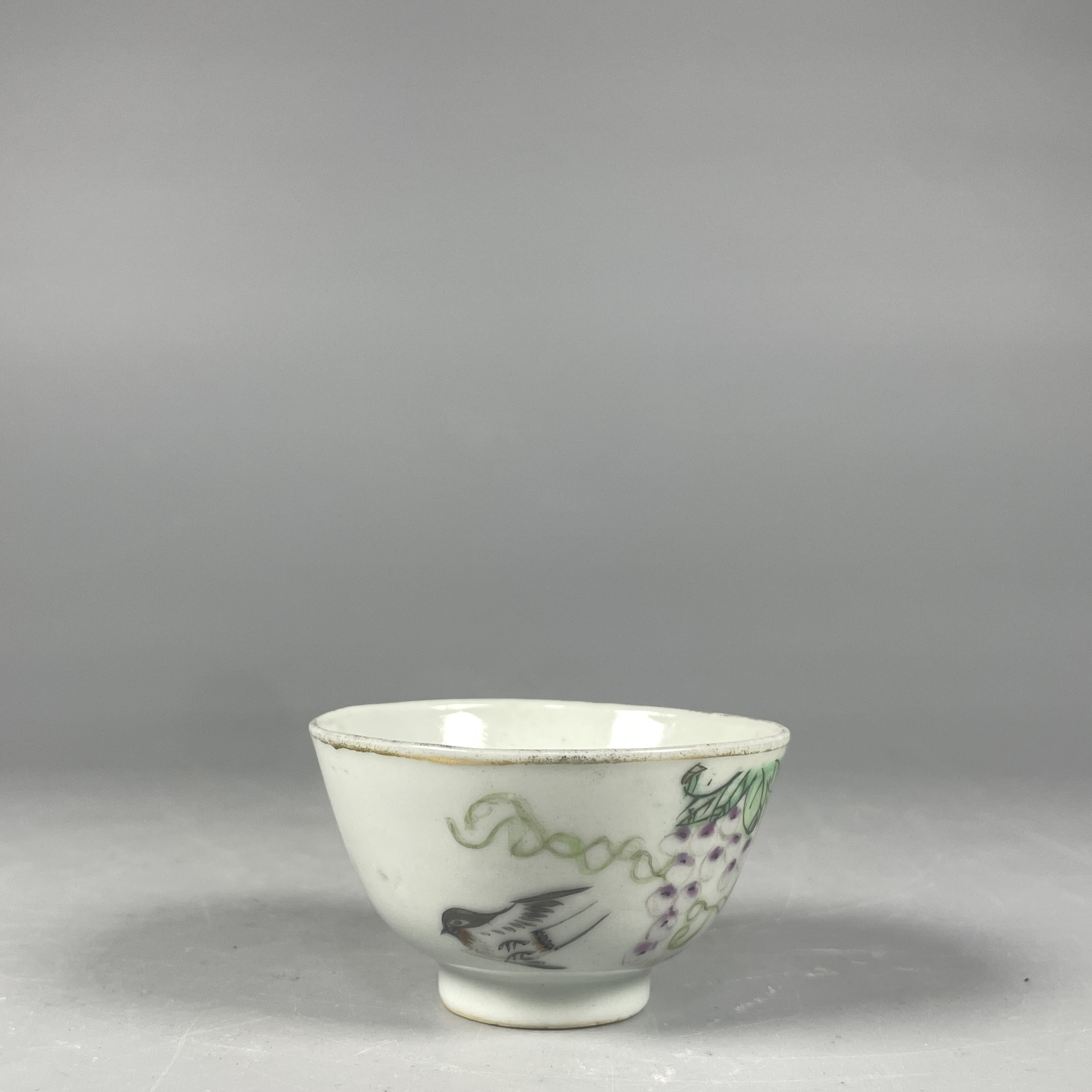 022051883 民国 粉彩花鸟纹碗/HQ/云南省文物总店