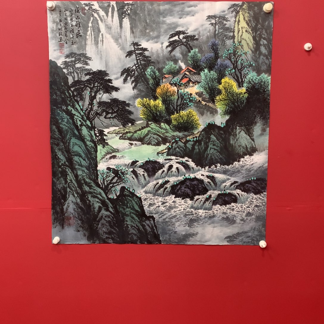 理***）国画正方形国画精品北墙