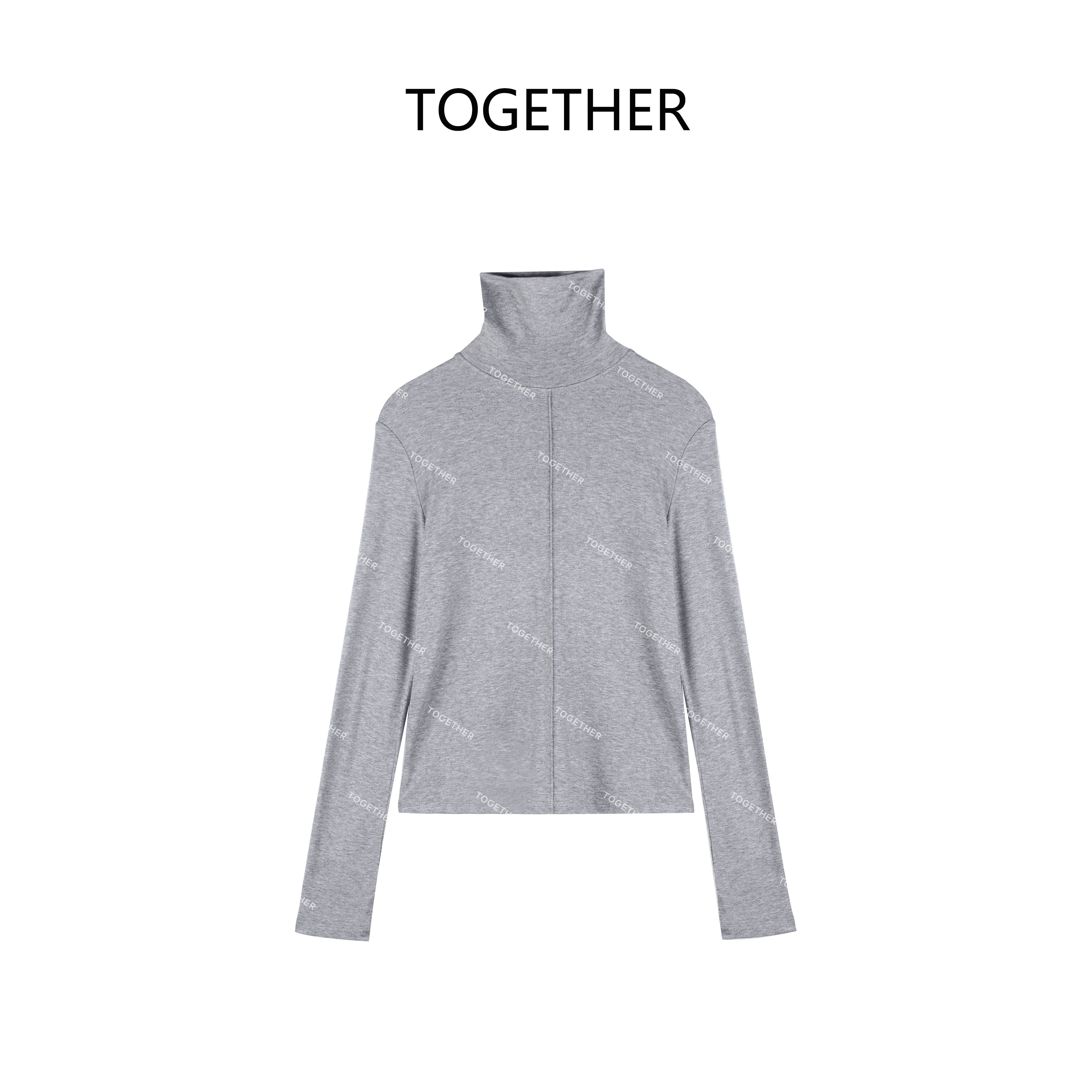 【TOGETHER】· 松然 · 秋季堆堆高领简约打底衫长袖内搭上衣W2200
