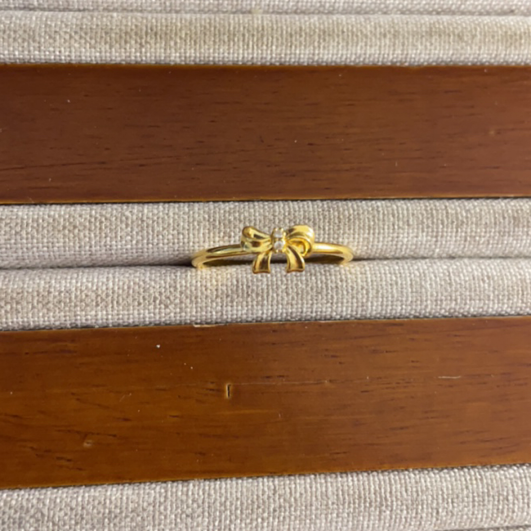 克重0.47 16号 在逃公主蝴蝶结6D戒指 足金999