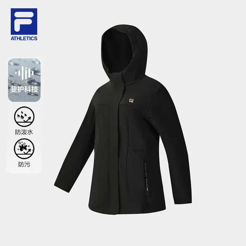Fila/斐乐梭织上衣女款户外连帽防泼水休闲防污舒适A61W541706F