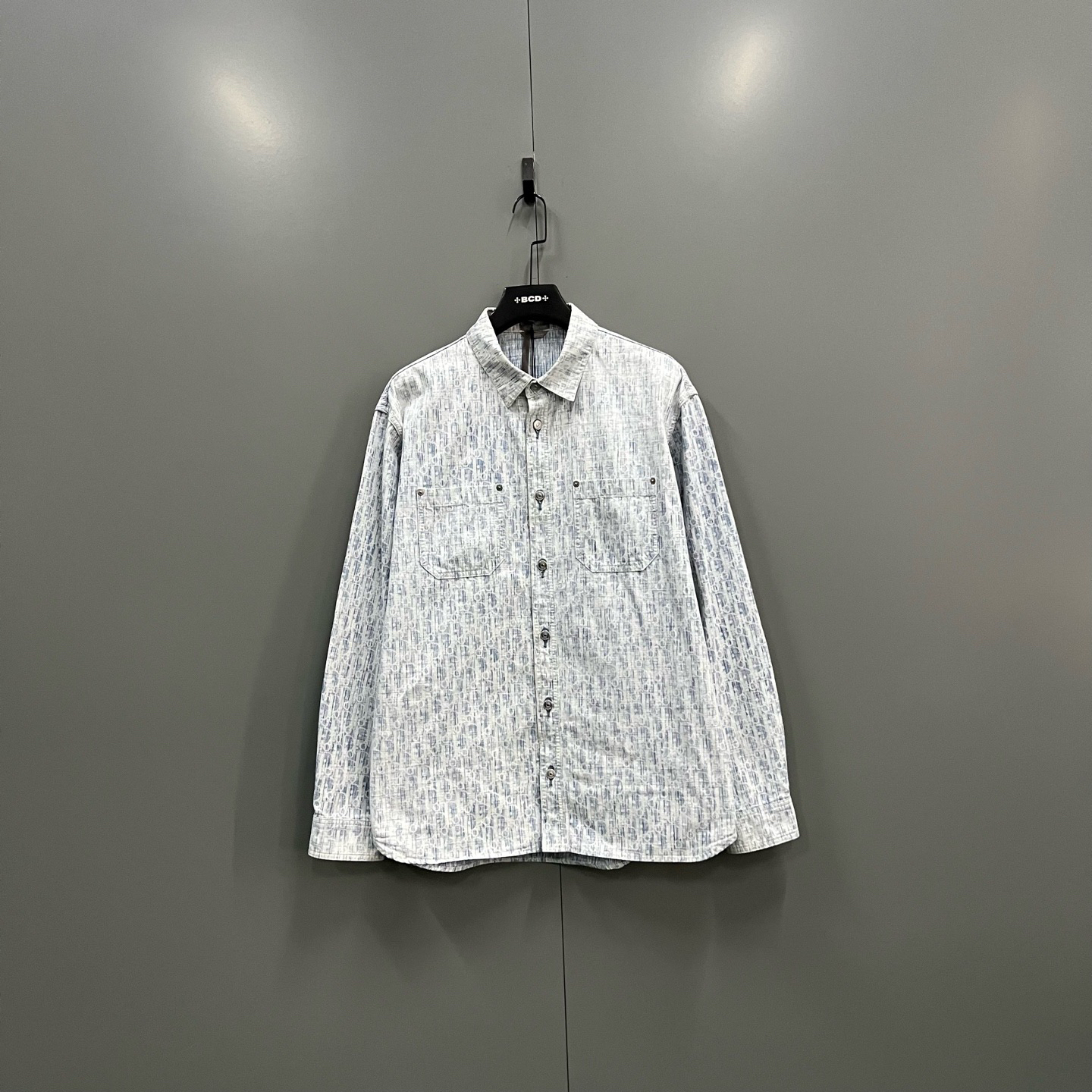 95新 DIOR/迪奥 j31 蓝色水洗老花牛仔衬衫 43码/95新/103187