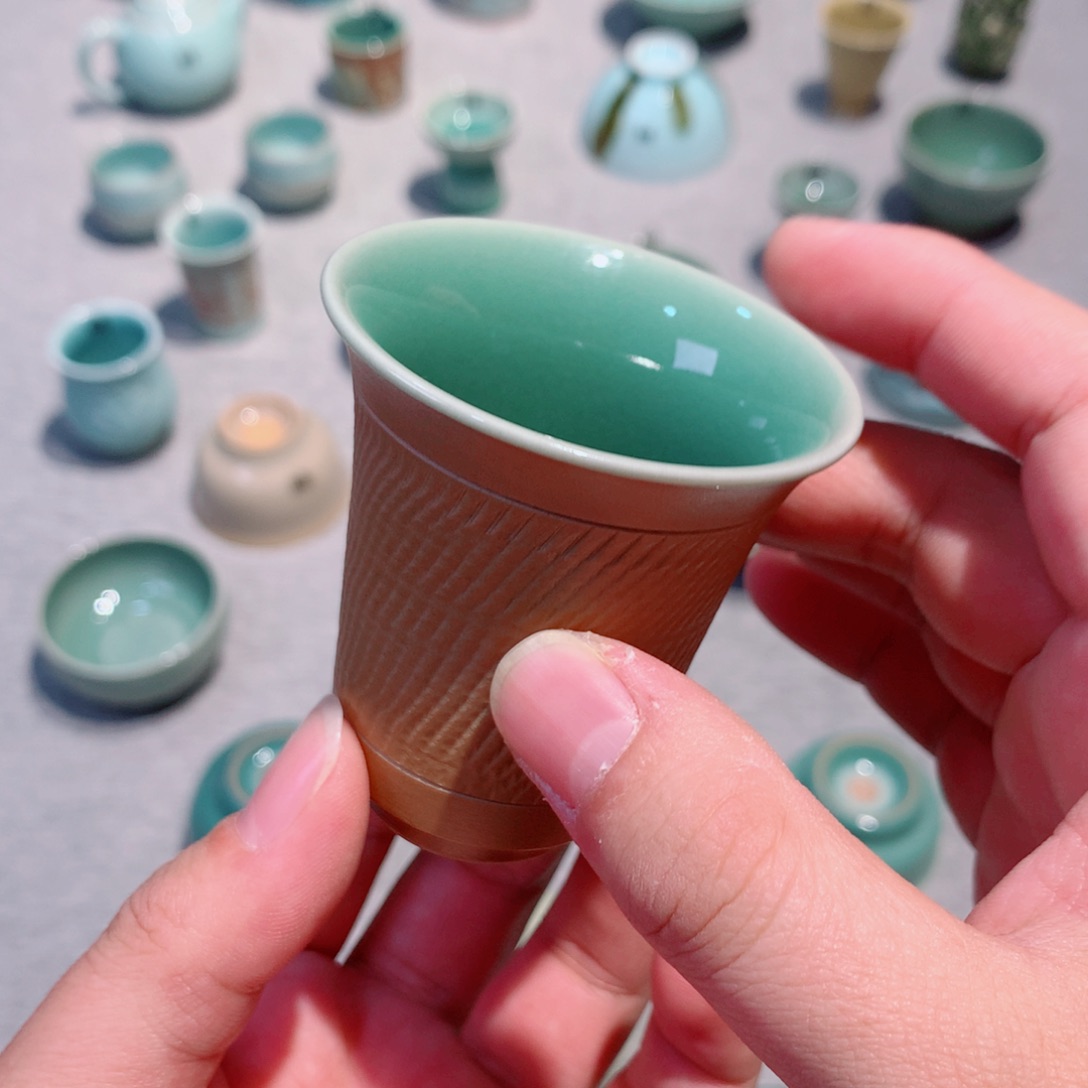 篁***间龙泉青瓷茶具杯子