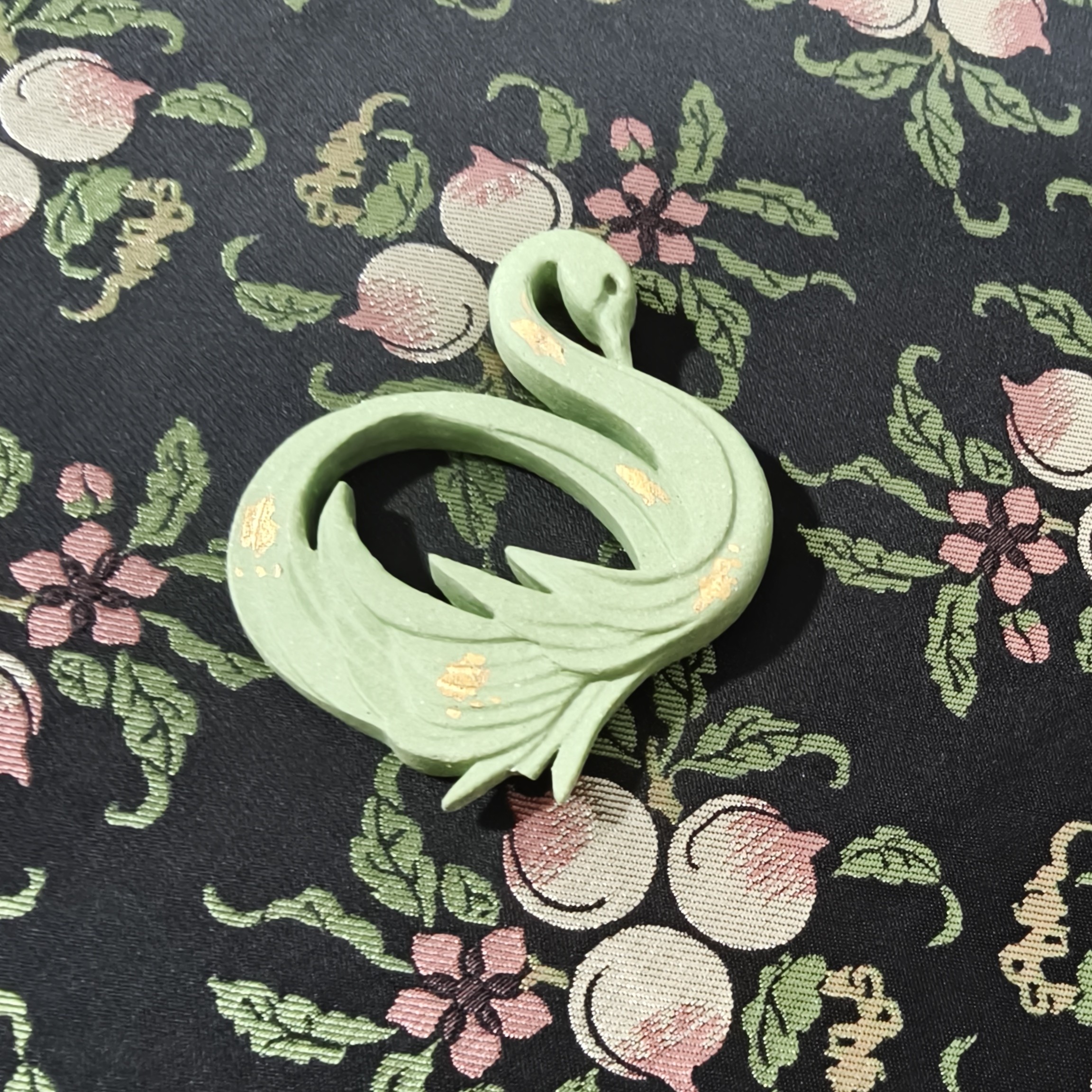 念一｜天鹅造型苹果绿家用茶周边摆件