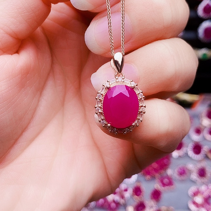 颈饰银S925镶嵌红宝石